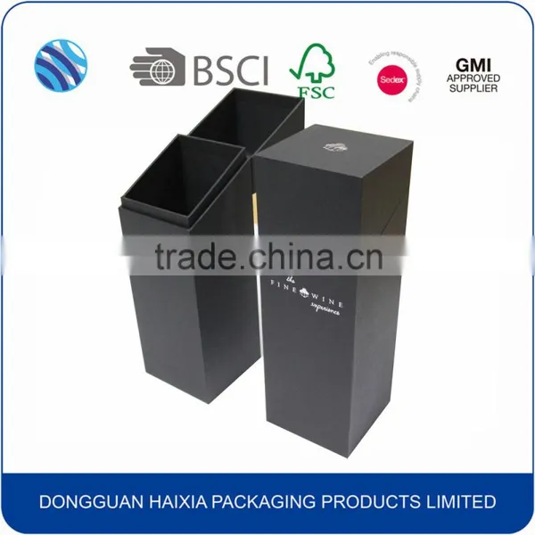 Black Hot Stamp Cardboard Packaging Box for Wine photo-6