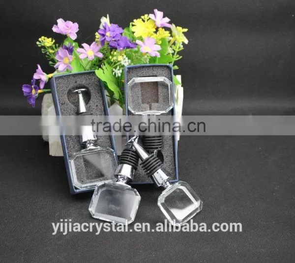 Factory Directly Sale Best Quality Square Cube Crystal Wine Stopper for Wedding Gift photo-6