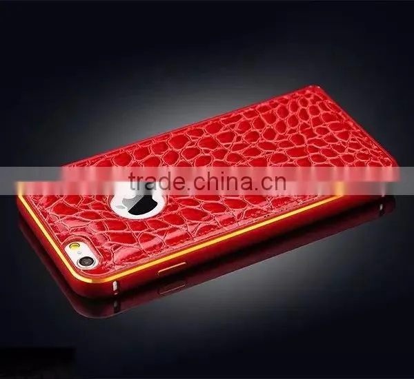 For IPhone 5/5s Crocodile Back Leather With Metal Frame Phone Case,newest Design for Iphone 5/5s Case photo-2