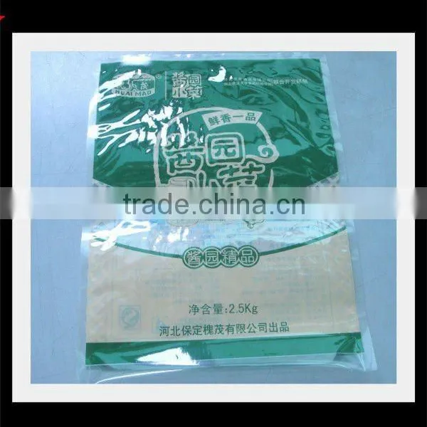 LDPE/PET laminated plastic food packaging bags for mustard