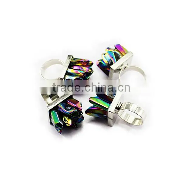 Crystal Quartz Colorful Crystal Point Ring photo-3