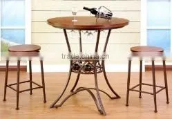 Chinese Wholesale Bar Table and Chair With Wine Rack Home Used Bar Furniture