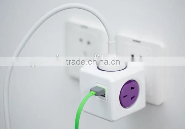 Mini Portable Desktop Power Cube Socket With 2usb 2.1A Top Quality photo-6