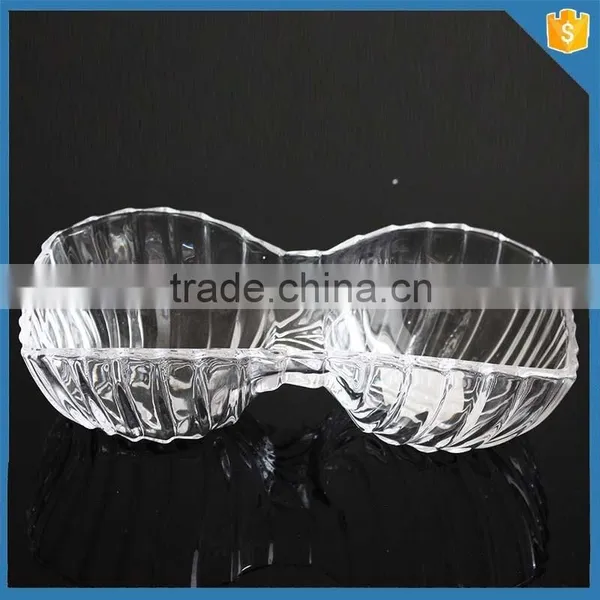 2 Section Divided Appetizer Tray Serving Platter Glass Candy Dish High Quality photo-3