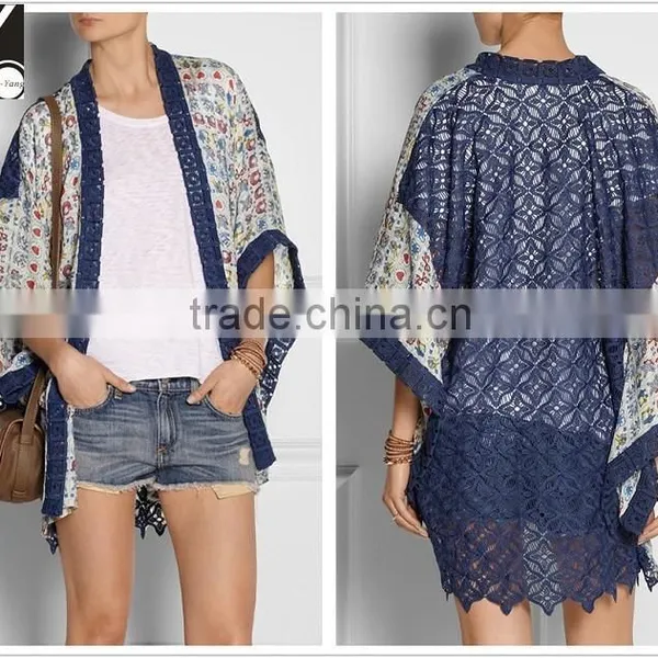 Woman Fashion Bobe Bjj Kimono Cardigan With Lace Back SYA15008