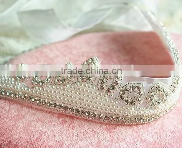 Crystal Beaded Wedding Accessories Rhinestone Wedding Dress Belt Bridal Sash photo-3