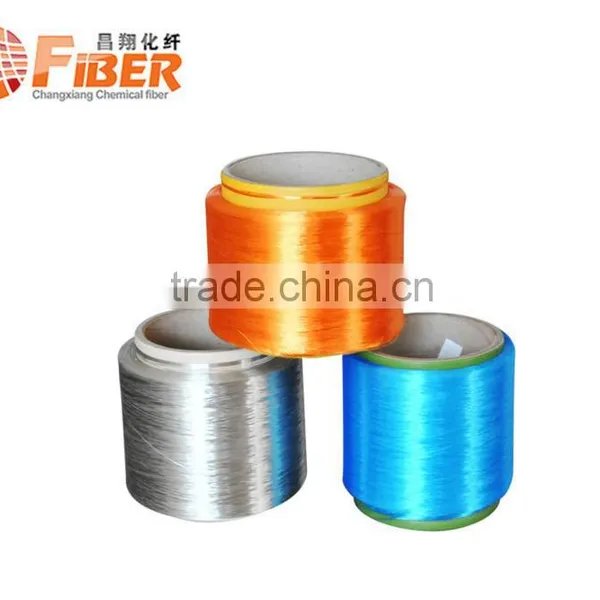 dyed trilobal bright twist filament yarn FDY embroidery thread , polyester thread