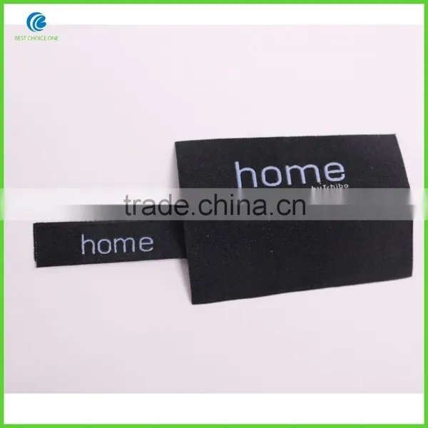 2016 High Density Damask Woven Label Center Fold Soft Material Black Main Label For Clothing photo-4