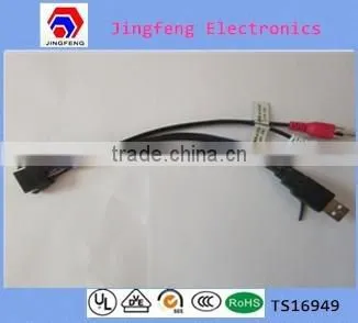 Connector&usb&RCA Plug Wire Harness for Car Stereo System