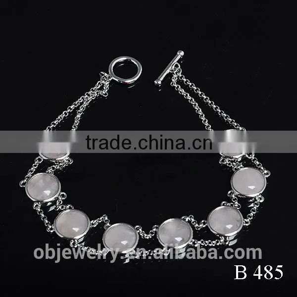 Elegant 925 Silver Rose Quartz Gemstone Bracelet photo-3