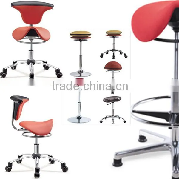 Triumph Boss Caressoft Plus Drafting Stool With Back Cushion / Chrome-finished Adjustable Stool Upholstered