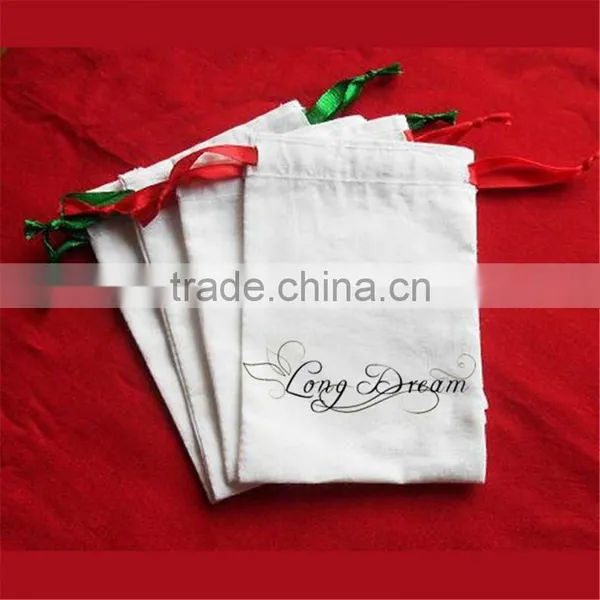 Muslin Bag 3 x 5 White Single Drawstring Bag photo-6