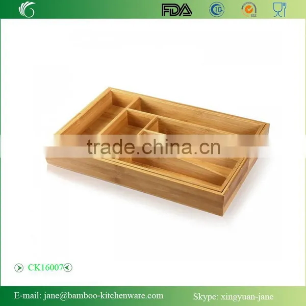 100% Natural Bamboo Expandable Organizer Tray photo-2