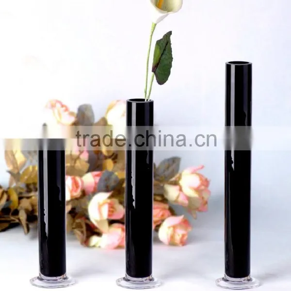 Creative Artistical Straight Shape Painted High Quality Glass Vase for Decoration photo-2