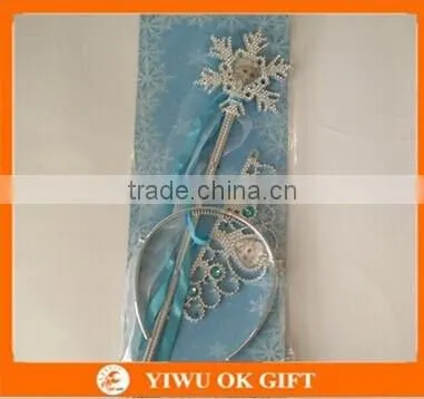 Hot Sale Frozen Elsa Crown Set Frozen Tiaras And Magic Wand For Girls Cosplay Hair Accessory photo-3