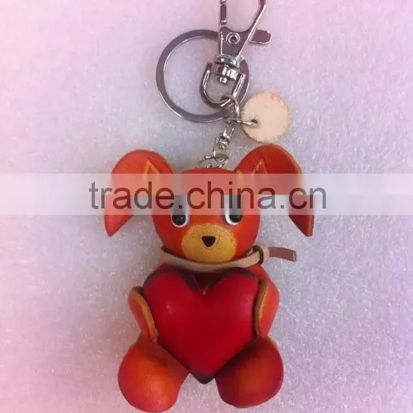 High Quality Custom Leather Animal Keychain Live Animal Keychain photo-2