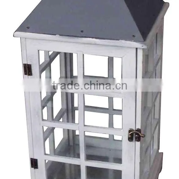 2016 Wood Candle Lanterns With Grey Metal Top photo-4