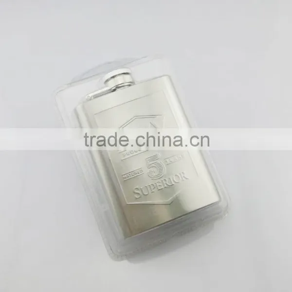 8OZ 201 Stainless Steel Hipflask With Clamshell Hang on Bottle, Blister Packing Hipflask photo-2