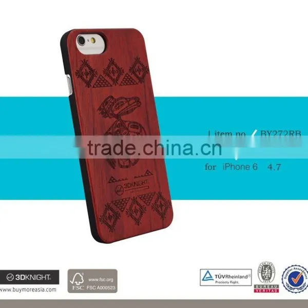2016 Stylish Christmas Gift Genuine Rosewood Natural Carved Real Bamboo Wooden Hard Back Cover Protector for IPhone 6 6s Plus photo-2