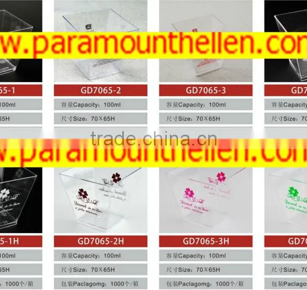 Pudding Paper Plastic Cup With Lid photo-5
