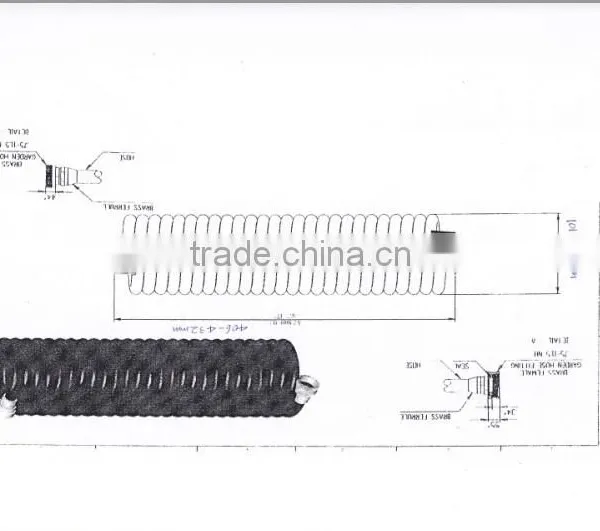 7/16" Black Coil Water Tube With 3/4'' N.H.75 Fitting Ends,Pneumatic Fitting photo-3