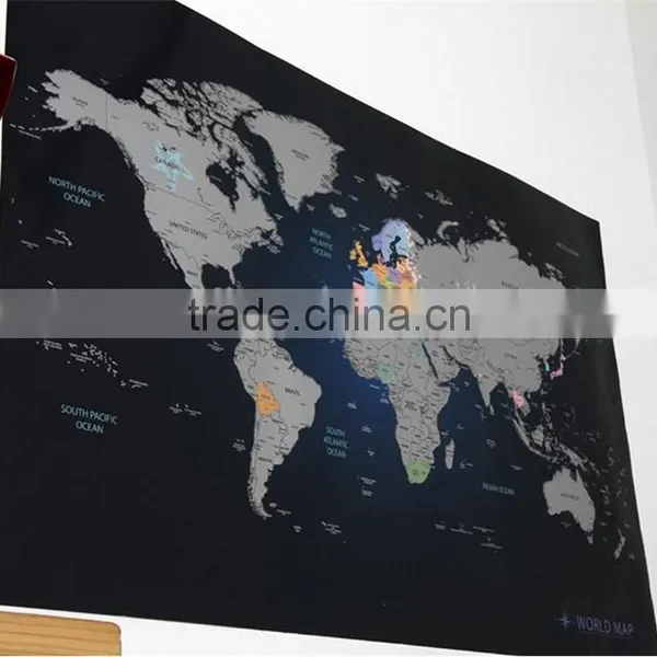Personalized Scratch-off World Map Poster Travel Indigo Blue Travel Fashion Map photo-3