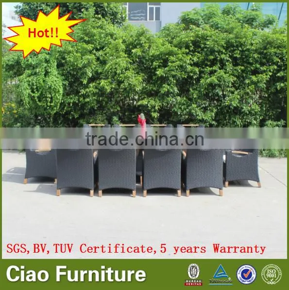 Luxury Outdoor Extended Glass Dining Table and Teakwood Chairs photo-2