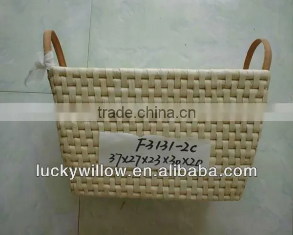 Homes Storage Handwoven Medium Tapered Straw Basket Weaving photo-5