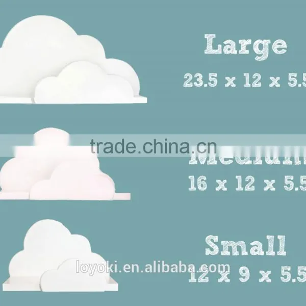 Cloud Shape Wall Shelf Bookshelf for Kids Room Lovely Mdf Wooden Floating Wall Shelf photo-3