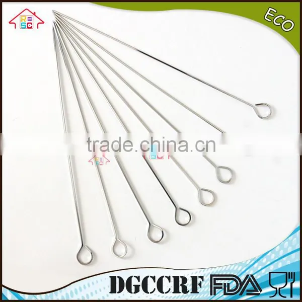 NBRSC Long Flat Metal Chrome Plated BBQ Skewers, Grill / Barbecue Shish Kebab Kabob Skewers photo-3