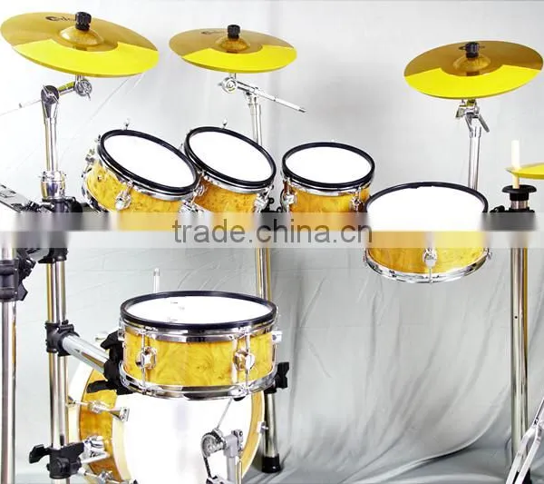 6 pc Wooden Chamber Pvc Cover Electronic Drum Kits