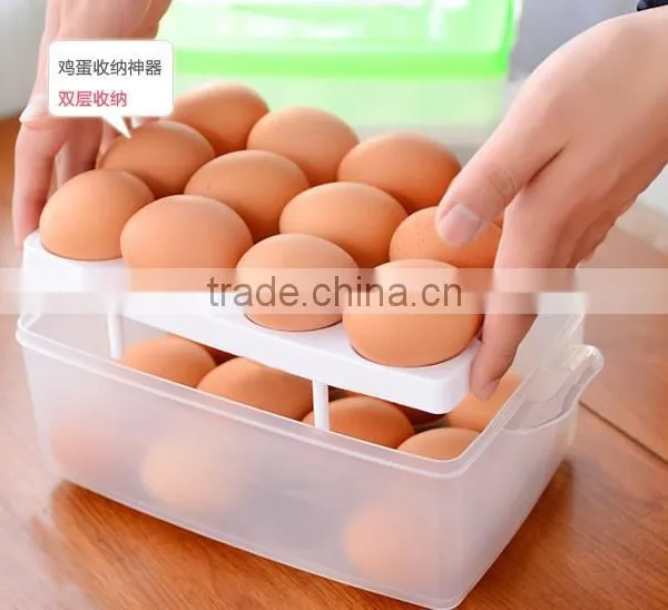Wholesale Pastic Egg Storage Boxes With Lid Double Eggs Preservation Box photo-2