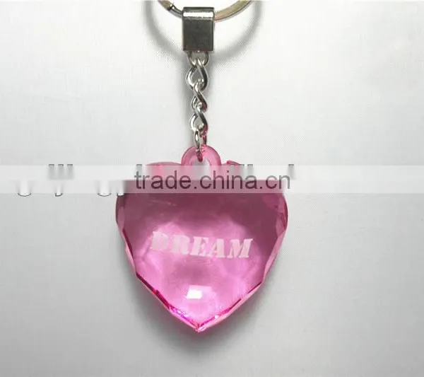 2015 China Different Color Acrylic Clear Hanging Decoration Transparency Heart With Key Ring photo-2