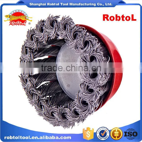 3" Steel Wire Cup Brush Wheel Twist Knot Crimped Bowl Disc Abrasive M10 Round Grinding Cheaning Brush photo-4