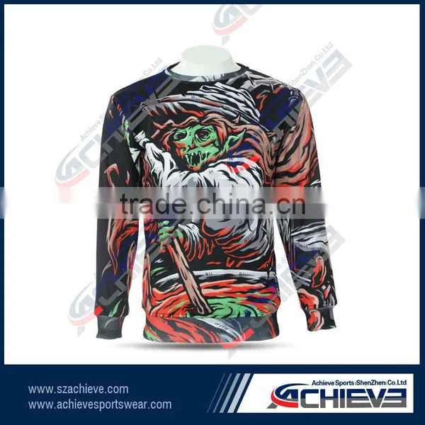 High Quality Fashion Custom Sublimation Sweaters Made of Half Cotton photo-2