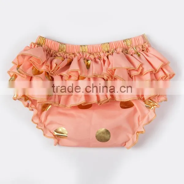 Little Girls Modeling Baby Gold Bloomers Kids Underwear Baby Bloomers Wholesale photo-5