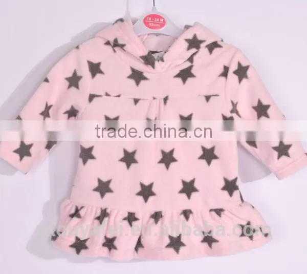 Kids Stock Cloth Polar Fleece Cloth Happy Baby Clothing Stock Apparel Hoody Soft Touch Girls Coat Kids Ready Made Garment photo-2