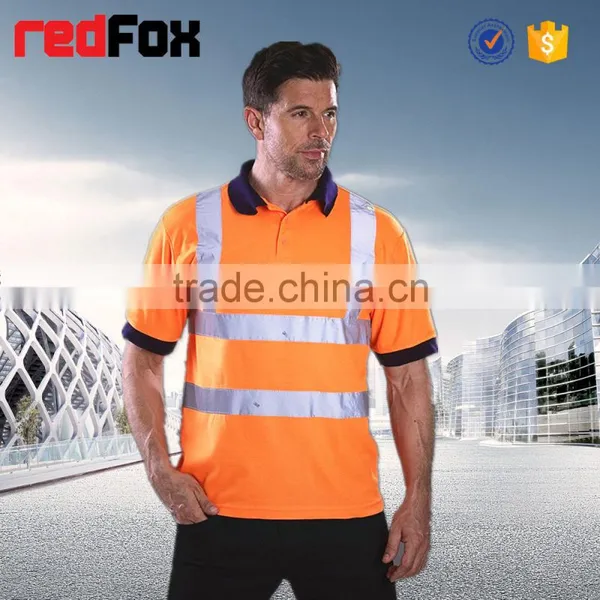 Custom Printed Safety High Visibility Color Combination Polo T-shirt photo-2
