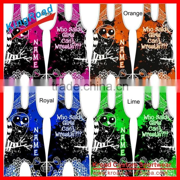 Wholesale Dye Sublimated Printing Cheap Wrestling Singlets for Sale photo-2