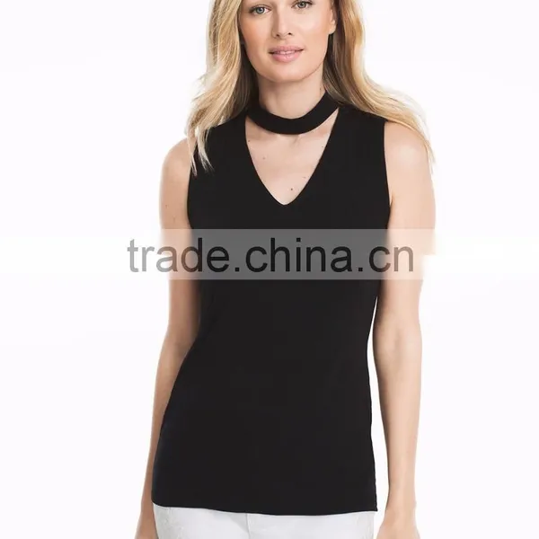 MGOO Gold Supplier Custom Latest Design In V Neck Tank Top Hotsale Women Net Tops photo-2