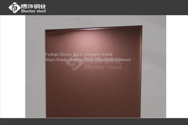 Supply 304 Coffee Red Mirror Decorative Stainless Steel Sheet photo-3