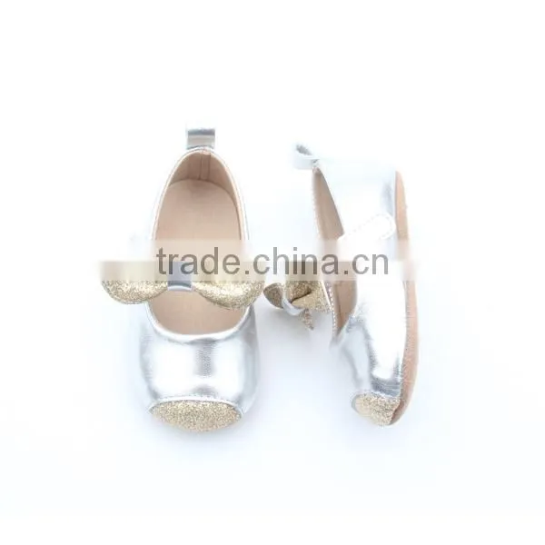 2017 New Style Sequin Leather Baby Infant Shoes With Bow photo-4