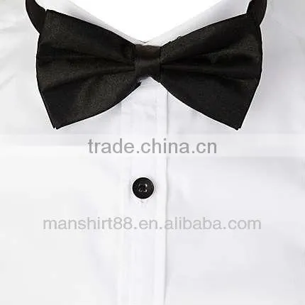 Man's Long Sleeve White Satin Tuxedo Shirt photo-2
