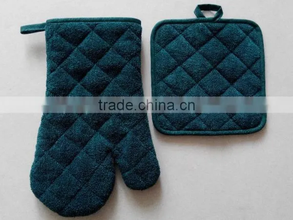 2pcs Kitchen Set in Pure Color Plain Color Oven Mitt and Pot Holder photo-4