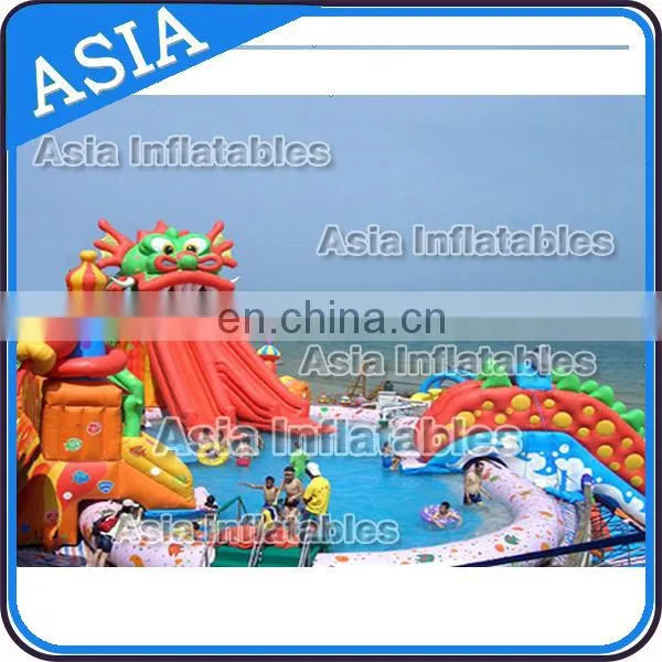 Giant Inflatable Aqua Park,Water Slide With Swimming Pool , Water Park Games photo-3