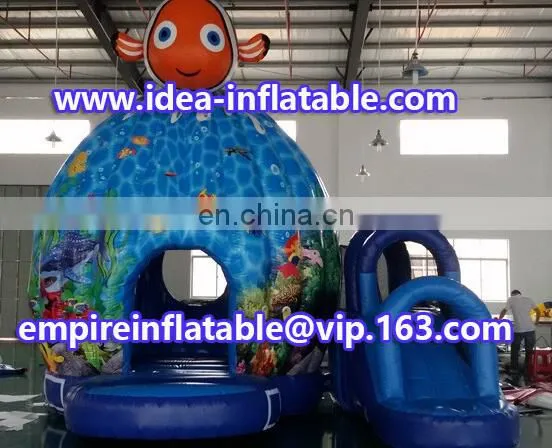Charming Ocean Theme Inflatable Fish Combo Bouncy Castle ID-CB099