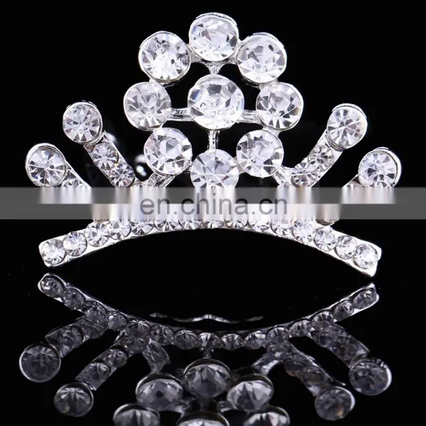 Mini Cute Sweet Kids Trendy Rhinestone Korean Style Crown Tiaras photo-2