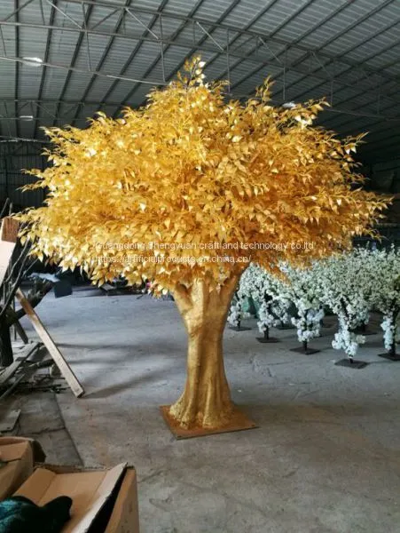 Fiberglass Trunk Golden Artificial Banyan Tree for Decoration photo-4