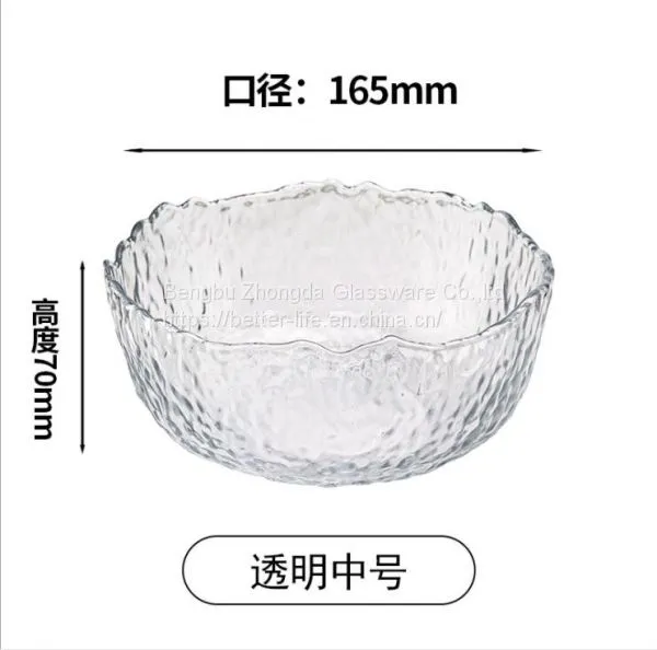 Japanese Hammer Pattern Glass Bowl for Home