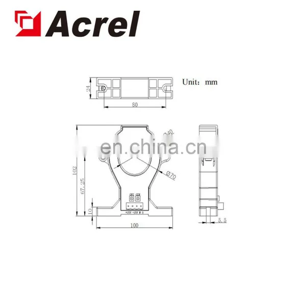Acrel AHKC-EKB 1 Class Accuracy 0-200-1000A Split Core Current Transmitter Hall Sensor photo-5